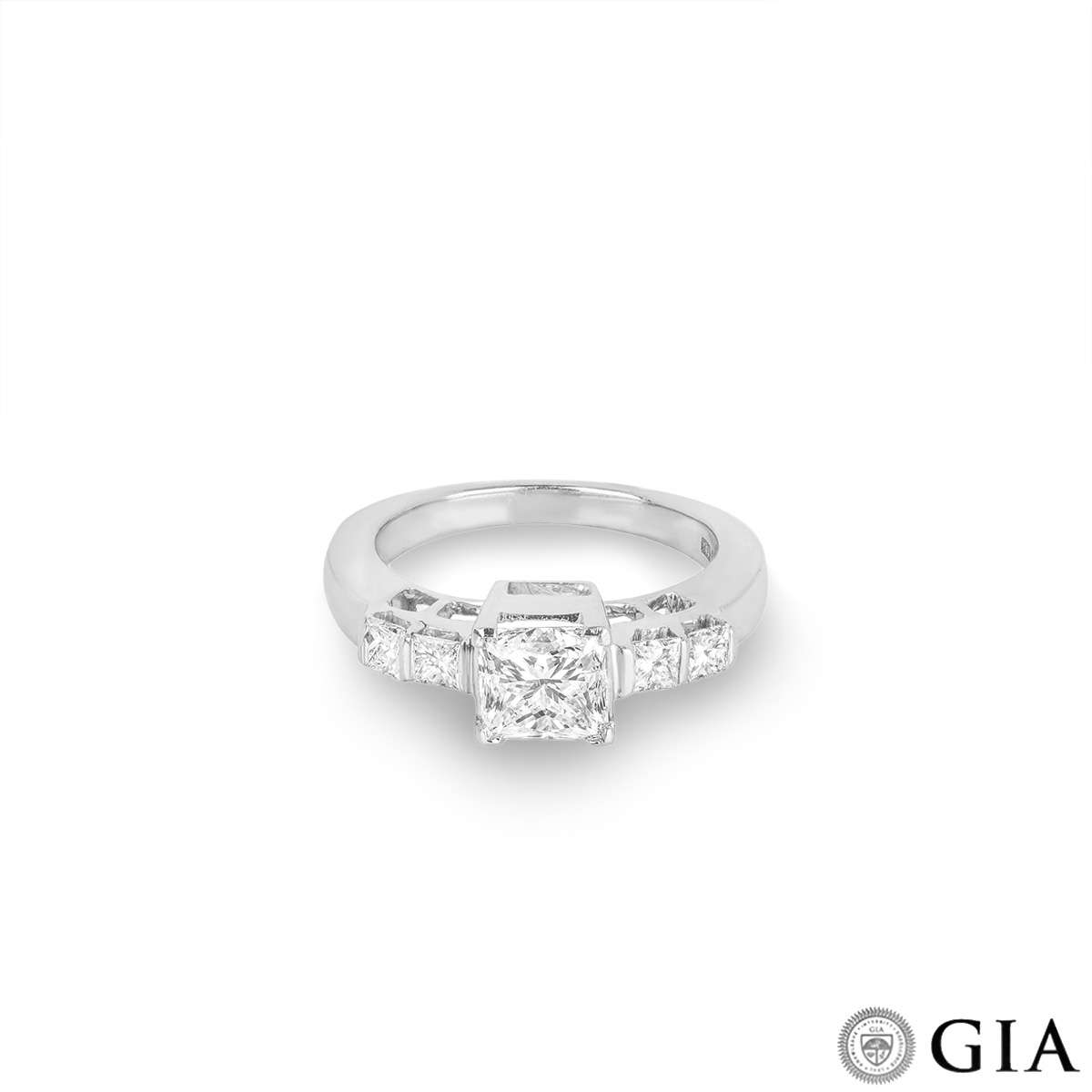 White Gold Princess Cut Diamond Ring 1.15ct I/VVS1
